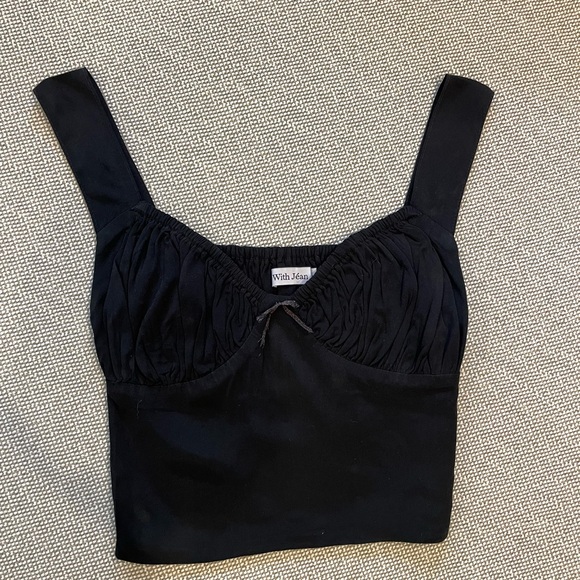 With Jean Tops - With Jean Black Corset Top